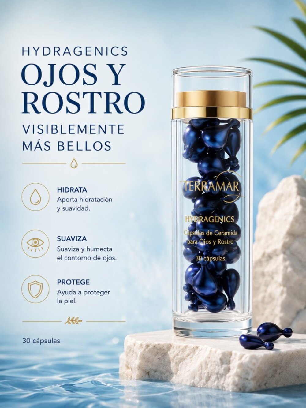 HYDRAGENICS Cápsulas de Ceramida para Ojos y Rostro